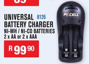 Universal Battery Charger NI-MH/NI-CD Batteries 2 x AA Or 2 x AAA