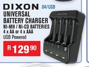 Dixon Universal Battery Charger NI-MH/NI-CD Batteries 4 x AA Or 4 x AAA