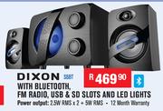 Dixon With Bluetooth, FM Radio, USB & SD Slots And LED Lights