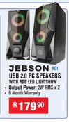 Jebson USB 2.0 PC Speakers With RGB LED Lightshow NO1