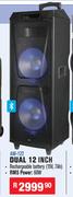 Dixon Trolley Speakers With Integrated Handle & Wheels Dual 12 Inch AW-122