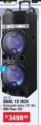 Dixon Trolley Speakers With Integrated Handle & Wheels Dual 12 Inch NB-122