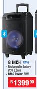 Dixon Trolley Speakers With Integrated Handle & Wheels 8 Inch AW-8
