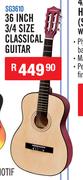 Sanchez Discovery 36 Inch 3/4 Size Classical Guitar SG3610
