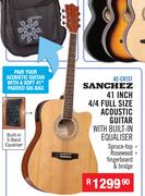 Sanchez 41 Inch 4/4 Full Size Acoustic Guitar With Built In Equaliser AE-C41S1