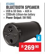 Dixon Portable Bluetooth Speaker With FM Radio & Built In Rechargeable Battery ET-S111C