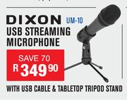 Dixon USB Streaming Microphone With USB Cable & Tabletop Tripod Stand UM-10