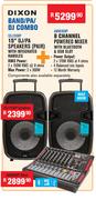 Dixon 15" DJ/PA Speakers (Pair) With Integrated Handles SDJ1508P