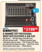 DXN Pro 8 Channel DSP Professional Mixer With Bluetooth & USB Slot AMMINI8