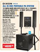 Dixon All In One Portable PA System PURESLIM
