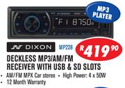 Dixon Deckless MP3/AM/FM Receiver With USB & SD Slots MP228