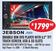 Jenson Double Din DVD Player With 6.2" TFT Touch Screen USB & SD Slots JB362D
