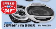 Dixon Car Speakers 360W 6x9" 3 Way Speakers DNW693TK