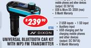 Dixon Universal Bluetooth Car Kit With MP3 FM Transmitter BT66