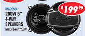 Dixon Car Speakers 200W 5" 4-Way Speakers DN-DB504