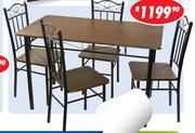 5 Piece Table & Chairs Set 120x70x75cm REC30001
