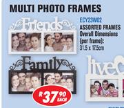 Multi Photo Frames Assorted Overall 31.5x17.5Cm ECY23W02-Each