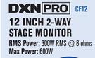 12 Inch 2-Way Stage Monitor