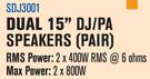 Dixon Dual 15" DJ/PA Speakers (Pair) SDJ3001