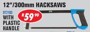 Beyer 12"/300mm Hacksaws With Plastic Handle BT210D