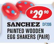 Sanchez Painted Wooden Egg Shakers Pair DF206