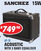 Sanchez 15W Guitar Amplifiers Acoustic With 3 Band Equaliser AP-15