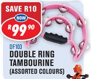 Double Ring Tambourine Assorted Colours DF103