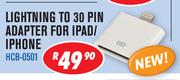 Dixon Lightning To 30 Pin Adapter For Ipad/iPhone HCB-0501