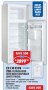 Dixon 260Ltr Refrigerator With Water Dispenser White Finish DTF260WD