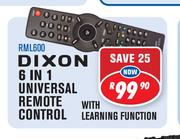 Dixon 6 In 1 Universal Remote Control RML600 With Learning Function