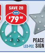 Decorative LED Night Lights Peace Sign LED-PEC