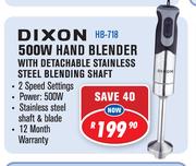  Dixon 500W Hand Blender HB-718 With Detachable Stainless Steel Blending Shaft