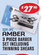 Amber 3 Piece Barber Set Including Thinning Shears SC01-3PC