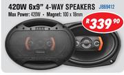 Jebson 420W 6 x 9" 4 Way Speakers JB69412