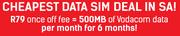 Vodacom Data Sim-500mb x 6months