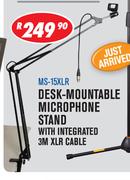 Sanchez Desk Mountable Microphone Stand With Integrated 3M XLR Cable MS-15XLR