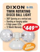 Dixon Twin Rotating Disco Ball Night QL-202L