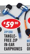 Dixon Tangle Free Zip In Ear Earphones ZIP1350