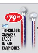 Dixon Tri Colour Sneaker Laces In Ear Earphones 2209T