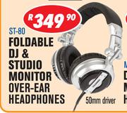 DXN Pro Foldable DJ & Studio Monitor Over Ear Headphones ST-80