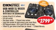 DXN Pro USB Midi DJ Mixer & Controller With Built In Soundcard MIDI-7