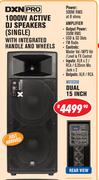DXN Pro 1000W Active DJ Speakers Single Dual 15 Inch With Integrated Handle & Wheels MS15350
