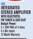 Dixon Integrated Stereo Amplifier With Bluetooth, FM Tuner & USB Slot C66