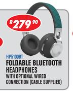 Foldable Bluetooth Headphones With Optional Wired Connection Cable Supplied HP5100BT