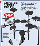 Sanchez 6 Drums 4 Cymbals With Foldable Spider Arm & Drum Stand With Cable Managment SKD220