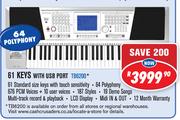 Ringway 61 Keys Electronic Keyboard With USB Port TB6200
