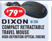 Dixon Compact Retractable Travel Mouse M-296