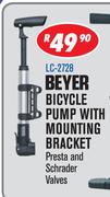 Beyer Bicycle Pump With Mounting Bracket LC-2728