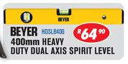 Beyer 400mm Heavy Duty Dual Axis Spirit Level HDSLB400
