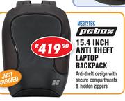PCBox 15.4" Anti Theft Laptop Backpack MS3721BK